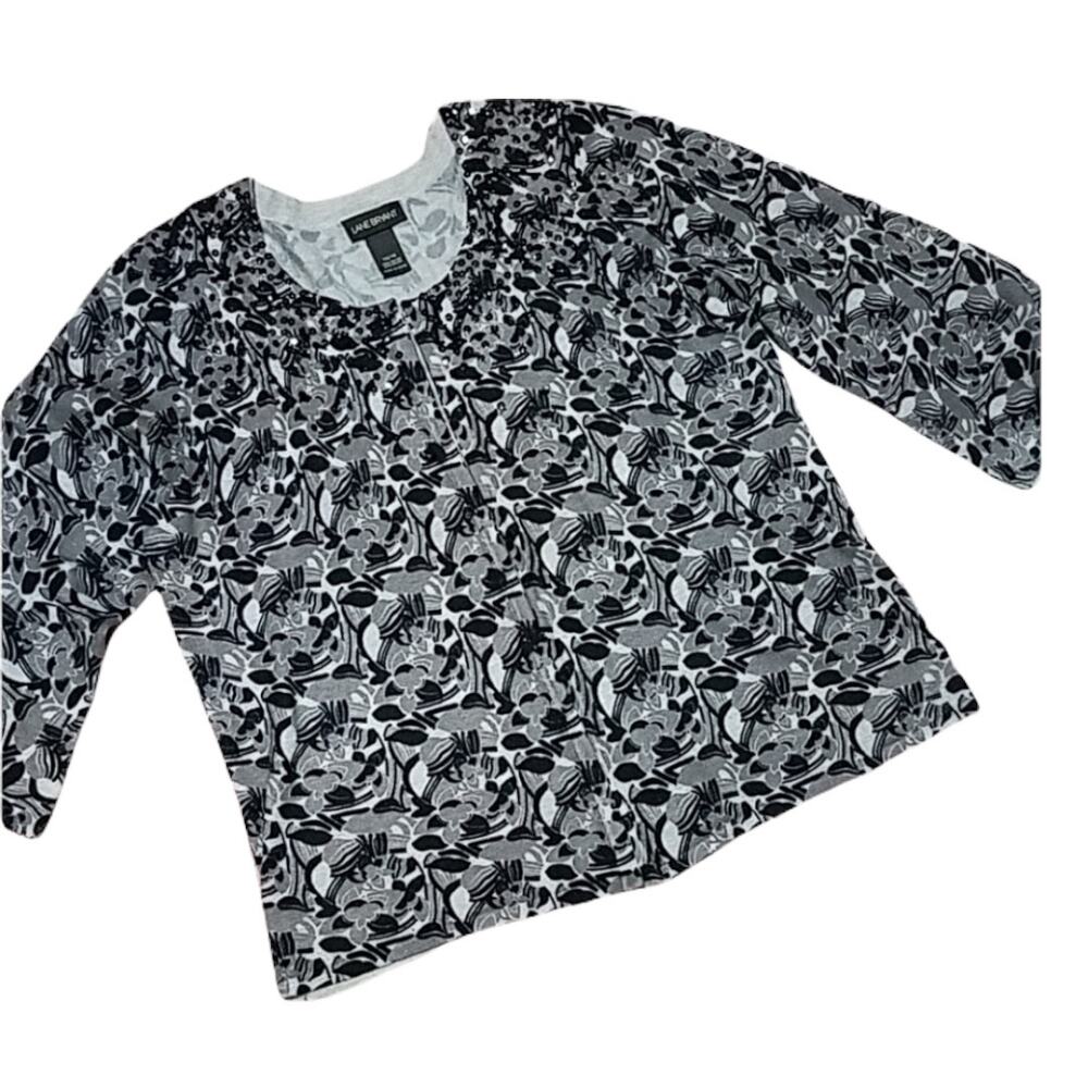 Lane Bryant Cardigan size 16 gray and black